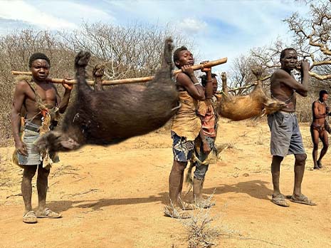 Hadzabe hunter gatherer cultural tour near Lake Eyasi Tanzania