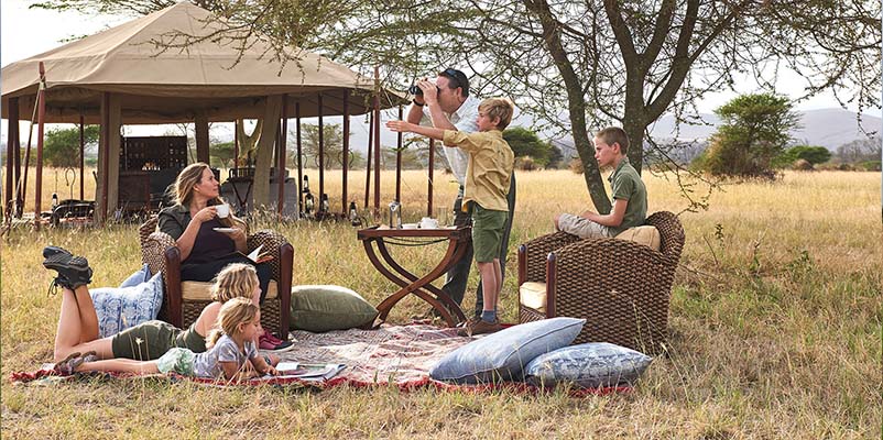 Tanzania family safari with children enjoying a private game drive